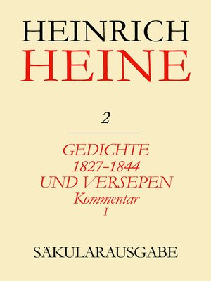 cover image of Gedichte 1827-1844 und Versepen. Kommentar I